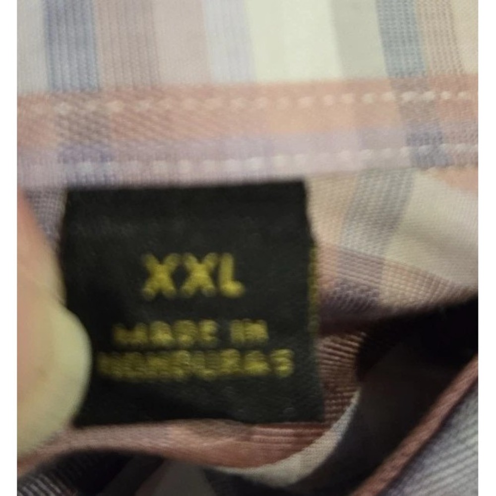 Allen Edmonds Lilac White Plaid Button Down 100% Cotton Men's Shirt Size XXL 2XL - Picture 5 of 13